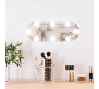 RMIHSJG Miroir mural LED avec éclairage - 15 x 40 cm - Verre ovale - Moderne - Avec port USB et modes de couleur - Pour chambre à coucher, garde-robe, couloir