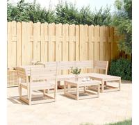 RMIHSJG Salon de jardin 5 pièces en pin massif avec design à lattes et structure modulaire pour terrasse, meubles d'extérieur rustiques avec dossier pour une assise confortable à l'extérieur