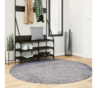 RMIHSJG Shaggy Tapis moderne à poils longs - Bleu - Diamètre : 200 cm - Doux et moelleux - Pour le salon - 100 % polypropylène - Certifié Oeko-Tex Standard 100 - Facile à nettoyer - Idéal