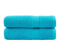 RMIHSJG SOLUND Lot de 2 serviettes de qualité supérieure - Turquoise - 50 x 100 cm - 600 g/m² - Absorbantes - Avec cordon de suspension - En coton doux pour le nettoyage et l'entretien