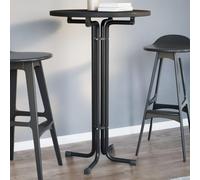 RMIHSJG Table à manger noire - Diamètre : 70 x 110 cm - Table pliante en bois et acier avec revêtement par pulvérisation - Construction robuste pour plus de stabilité et de durabilité - Peu