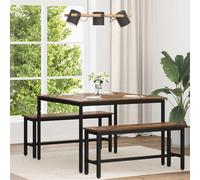 RMIHSJG Table à manger rectangulaire avec cadre en métal noir et panneau en bois - Table minimaliste moderne pour salle à manger ou cuisine - Construction stable avec carré