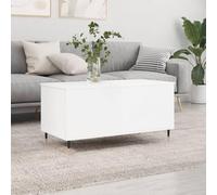 RMIHSJG Table basse blanche brillante 90 x 44,5 x 45 cm en bois dérivé du bois - Petite table d'appoint pour salon, extérieur, chambre à coucher, bureau