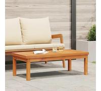 RMIHSJG Table basse en bois d'acacia - 100 x 50 x 33 cm - Pour terrasse, jardin, extérieur - Résistante aux intempéries - Avec design à lattes - Plateau robuste - Bois tropical durable pour piscine