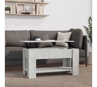 RMIHSJG Table basse gris béton 101 x 49 x 52 cm en matériau dérivé du bois Table basse Table d'appoint Petite table pour extérieur, bureau, chambre à coucher, salon