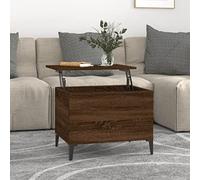 RMIHSJG Table basse marron aspect chêne 60 x 44,5 x 45 cm en bois dérivé du bois - Table d'appoint pour salon, bureau, chambre à coucher, extérieur