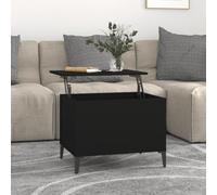 RMIHSJG Table basse noire 60 x 44,5 x 45 cm en bois - Table d'appoint pour salon, bureau, chambre à coucher, extérieur