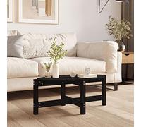 RMIHSJG Table basse noire 87 x 48 x 35 cm en pin massif - Table basse latérale - Petite table d'appoint pour extérieur, salon, bureau, chambre à coucher