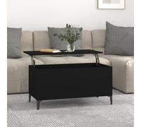 RMIHSJG Table basse noire 90 x 44,5 x 45 cm en bois - Table d'appoint pour salon, bureau, chambre à coucher, extérieur