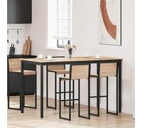 RMIHSJG Table de bar naturel 110 x 55 x 105 cm en pin massif avec pieds en métal, support de poutre en forme de H pour une grande stabilité, table à manger moderne pour cuisine ou salle à manger