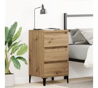 RMIHSJG Table de chevet en chêne artisan 40 x 35 x 70 cm avec trois tiroirs pour un rangement pratique et un design moderne