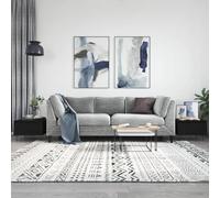 RMIHSJG Tables basses 2 pièces Noir 50 x 46 x 35 cm Matériau à base de bois Table de salon Table basse Petite table d'appoint pour extérieur Salon Chambre Bureau