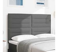 RMIHSJG Tête de lit réglable en hauteur - Gris foncé - 144 cm - En cuir synthétique - Design moderne avec rembourrage rembourré pour un confort personnalisé et un montage facile