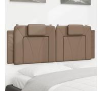 RMIHSJG Viana Coussin de tête de lit en cuir synthétique avec rembourrage en mousse pour soutien dorsal Housse anti-taches avec fermeture éclair Marron cappuccino 140 cm