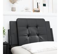 RMIHSJG Zadar Coussin de tête de lit en cuir synthétique noir 80 cm avec rembourrage en mousse pour soutien du dos, rembourrage anti-taches avec fermeture éclair et fermeture
