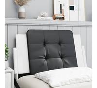 RMIHSJG Zadar Coussin de tête de lit en cuir synthétique noir et blanc 90 cm avec rembourrage en mousse pour soutien du dos, anti-taches, montage à fermeture éclair, fixation murale en option