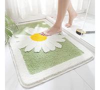 RMJCXYS Tapis de Bain Fleurs Vertes Élégantes Tapis Antidérapant Absorbant Doux Microfibre Lavable en Machine pour Douche Salle de Bain Chambre Cuisine Entrée Porte (40x60 cm)