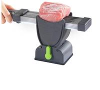 RMJEZTQD Coupe-viande fraîche manuel, ensemble de couteaux de cuisine, trancheuse à viande domestique, épaisseur réglable de 2 à 4 mm, une coupe de 18 tranches, brosse rigide équipée