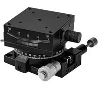 RMJEZTQD Platine goniométrique précise 60x60 mm, Platine linéaire Manuelle précise, Table coulissante de positionnement Optique, réglage de l'angle d'inclinaison ± 20°, Plate-Forme en Queue d'aronde