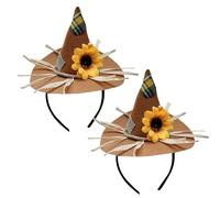 RmKbe Lot de 2 chapeaux d'épouvantail en feutre de tournesol, épouvantail de sorcière, accessoire de costume pour Halloween, fête, cosplay, Halloween