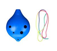 RmKbe Ocarina Alto C à 6 trous en céramique marron fumé pour enfants en plastique pour étudiants instruments de musique pour débutants (bleu)