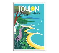 RMLKS Affiche de voyage vintage Toulon Mourillon Décoration murale Cadeau
