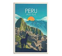 RMLKS Machu Picchu - Poster de voyage vintage - Décoration murale - Cadeau