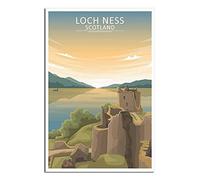 RMLKS Poster Loch Ness - Écosse - Vintage - Décoration murale - Cadeau