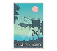 RMLKS Poster vintage de voyage Charente Maritime Décoration murale Cadeau