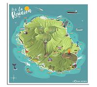 RMLKS Poster vintage de voyage Île de la Réunion - Décoration murale - Cadeau