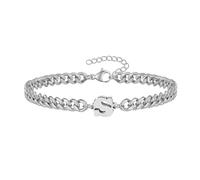 RMMD Bracelet pour homme en argent avec lettres - Cadeau pour homme - Chaîne gourmette - En acier inoxydable - Cadeau d'anniversaire pour papa, fils, ami, frère, adolescent - Taille S, 23 cm, Acier