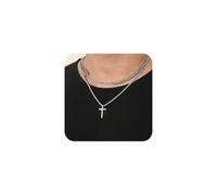 RMMD Chaîne en forme de croix pour homme - Chaîne avec pendentif en forme de croix - Bijou christianisme - Cadeau d'anniversaire pour homme et garçon, Acier inoxydable, Pas de gemme