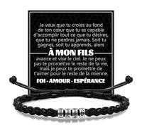 RMMD Idee Cadeau Anniversaire Fils, Bracelet Cuir Homme Cuir - Bracelet Anti Stress Cadeau pour Monsieur - Saint-Valentin, Retour à L'école,Premier Jour d'Ecole,Cadeaux Anniversaire Homme