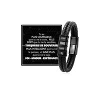 RMMD Idee Cadeau Anniversaire Homme, Bracelet Cuir Homme Cuir - Bracelet Anti Stress Cadeau de la part de sa Femme pour Mari, Saint-Valentin, Noël, Fiançailles, Anniversaire de Mariage