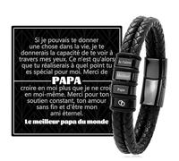 RMMD Idee Cadeau Anniversaire Papa, Bracelet Cuir Homme Cuir - Bracelet Anti Stress Cadeau Fête des Pères Bracelets Fête des Pere, Saint-Valentin, Noël, Cadeaux Anniversaire Homme