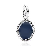 RMMY Breloque en argent sterling 925 pendentif miroir magique bleu compatible avec les bracelets pour femme.