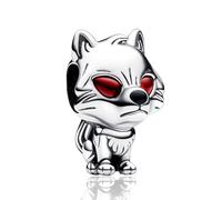 RMMY Breloque en argent sterling 925 représentant un loup guerrier pour bracelet collier bijoux de Noël pour la fête des Mères avec zircone.
