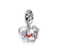 RMMY Breloques couronne ours-cochon pour bracelet collier bijoux de Noël fête des Mères Halloween perles en argent sterling 925 avec oxyde de zirconium