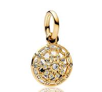 RMMY Breloques En Argent Sterling 925 Pour Bracelets Pour Femmes, Cercle Creux En Or, Oxyde De Zirconium 5a, Cadeau De NoëL Ou D'Anniversaire