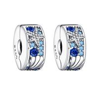 RMMY Charme 925 Perles En Argent Sterling Pour Breloque Compatible Pour Bracelets Collier Rose Gold Pavé Clip Perles Oxyde De Saint Valentin Cadeau FêTe Des MèRes Charms Pour Femmes Packs Of 2