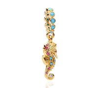 RMMY Charme Breloque Golden Seahorse Pendant Argent Sterling 925 Femmes Charms Et Perles Avec 5a Zircone Compatible Pour EuropéEn Bracelets Collier Saison Des DiplôMes