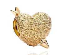 RMMY Cupid Heart Gold Charm Pour Bracelets En Argent Sterling 925 Pour Femme Mother'S Day Birthday Anniversary Jewelry For Wife