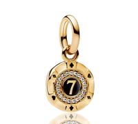 RMMY Gold Lucky 7 Charms En Argent 925 Pour Bracelet Collier Charm Dangle Cadeaux Pour Femmes