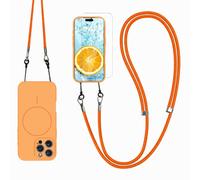 RMOCR Étui magnétique pour iPhone 16 Pro avec bandoulière de téléphone | Dragonne réglable + protection d'écran, convient pour MagSafe, de qualité militaire contre les chutes et protection complète