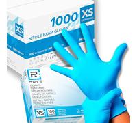 RMOVE 1000 Gants Nitrile Bleu XS sans poussière, sans latex, hypoallergéniques, 10 boîtes de 100 gants jetables pour esthéticiennes, tatoueurs, domaines médicaux