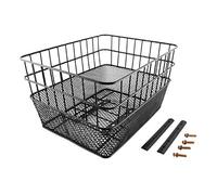 RMS - Panier arrière rectangulaire pour vélo, haut, à double maille, noir