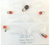 RMS - Set de 4 cabochons transparents pour clignotants + feu arrière, pour scooter Gilera (ampoules comprises)