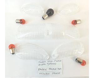 RMS - Set de 4 cabochons transparents pour clignotants + feu arrière, pour scooter Gilera (ampoules comprises)