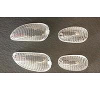 RMS Vitres flèche transparentes pour Piaggio Gilera Typhoon 50 - 125 '93/09 - Kit de 4 gemmes - Feu de clignotant LED - Motocyclette