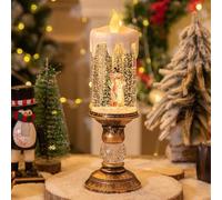 RMWQZRPV Décorations de Noël, bougies lumineuses, lumières de Noël en cristal, neige lumineuse, livré avec 8 chansons, chargement USB